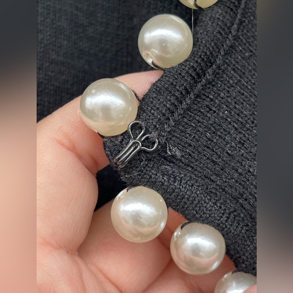 Incashmere  pearl trim wool blend cardigan size XL - Picture 7 of 16